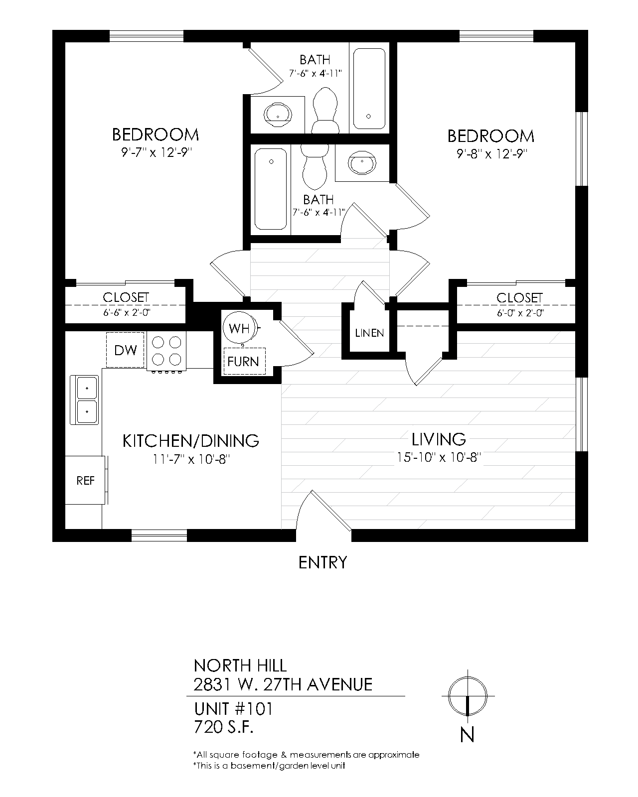 2 bedroom 2 bath for rent in Denver